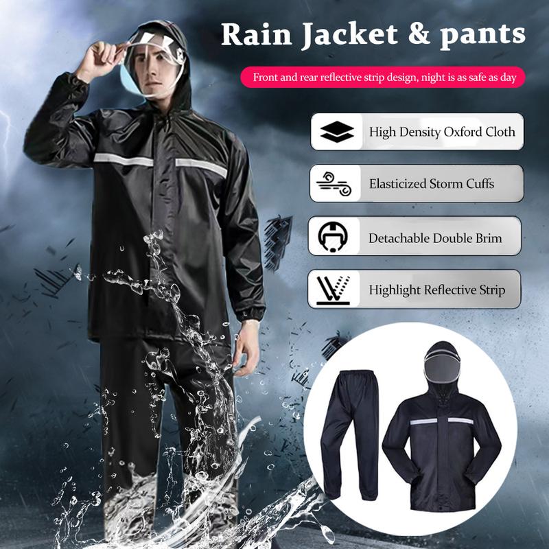 RIDER HEAVY DUTY WATERPROOF RAIN JACKET & PANTS WITH FACE SHIELD (70% OFF)