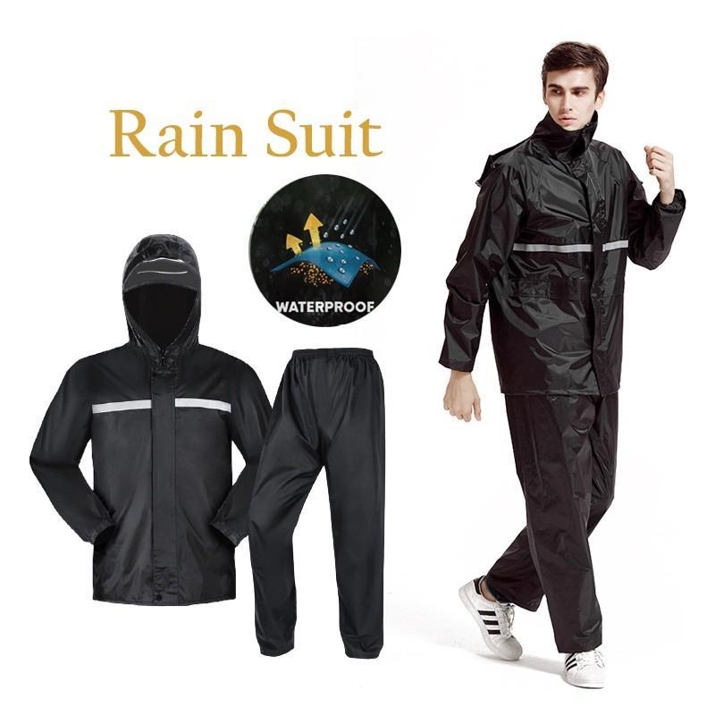RIDER HEAVY DUTY WATERPROOF RAIN JACKET & PANTS WITH FACE SHIELD (70% OFF)