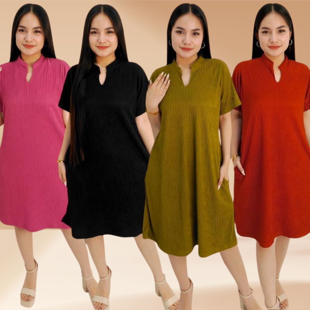 ELLA CHINESE COLLAR DRESS (BUY 2 TAKE 1)