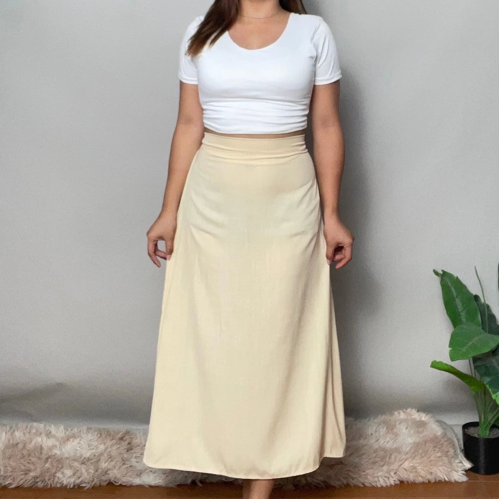 Alicia Cotton Linen Long Skirt (Buy1Take1FREE)