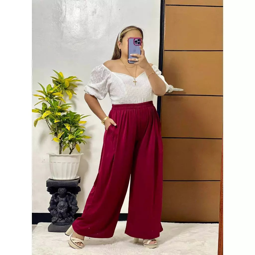 ALEXA HIGHWAIST CHALIS PLAIN PANTS (BUY 2 TAKE 1)