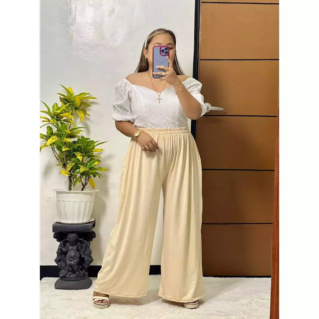 ALEXA HIGHWAIST CHALIS PLAIN PANTS (BUY 2 TAKE 1)