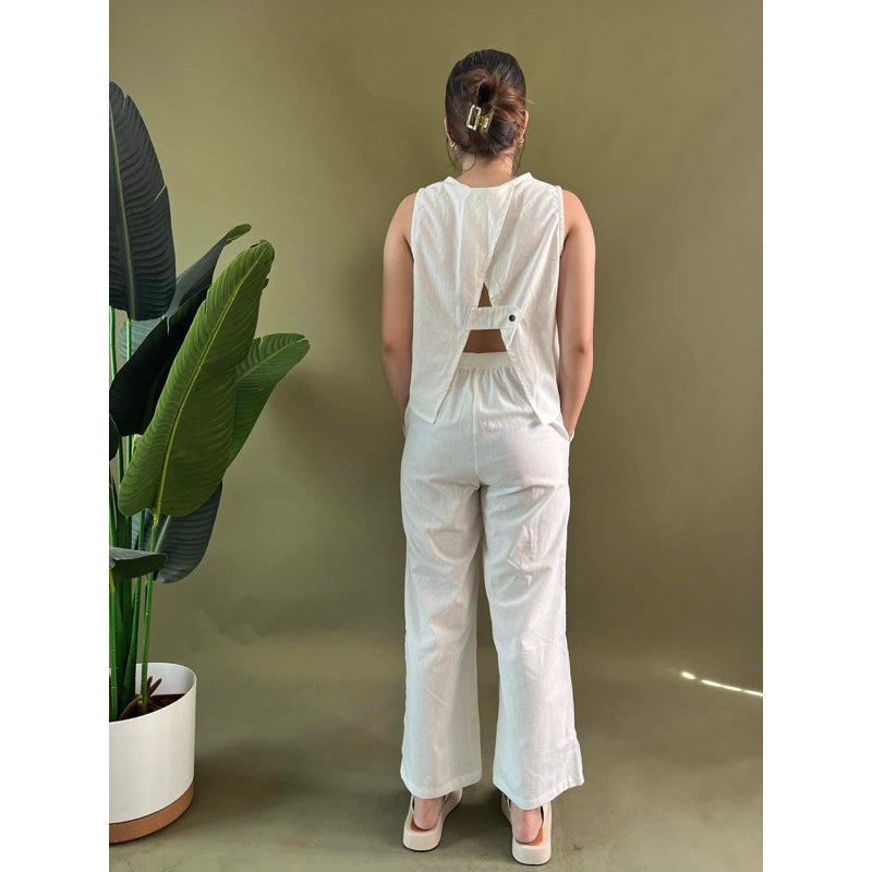 Linen Wide Leg Pants with Sleeveless Top (Buy1Take1FREE)