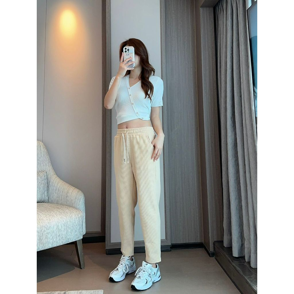 Corduroy Drawstring Highwaist Pants (Buy2Take1FREE)