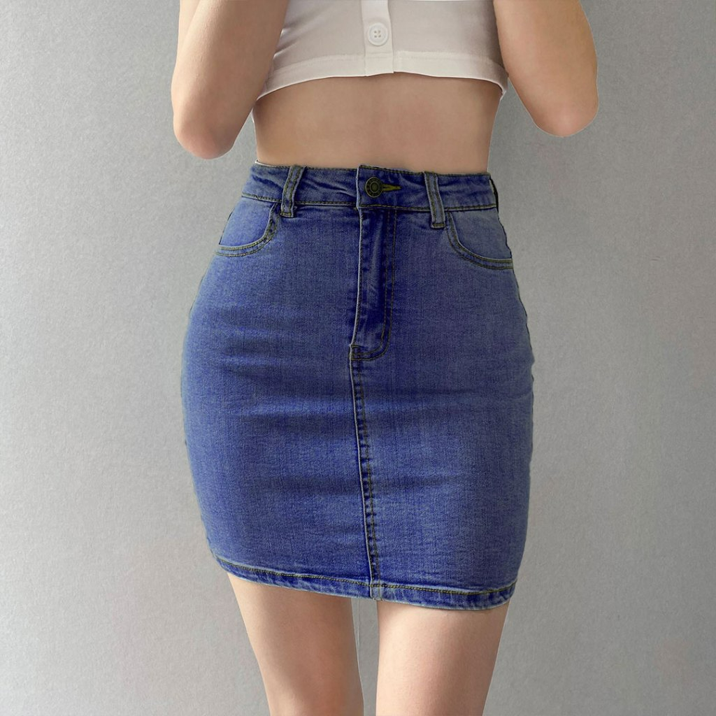 HIGHWAIST DENIM SKIRTS (Buy1Take1FREE)