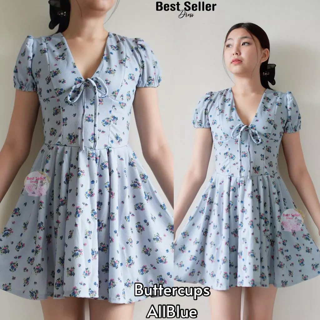 SUN FLORAL COTTON DRESS (Buy1Take1FREE)