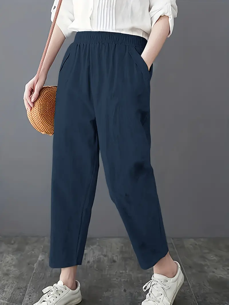 Casual Slant Pocket Cropped Pants (Buy2Take1FREE)