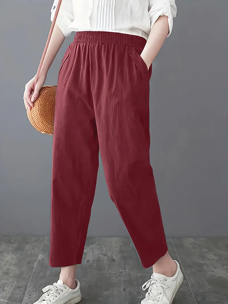 Casual Slant Pocket Cropped Pants (Buy2Take1FREE)