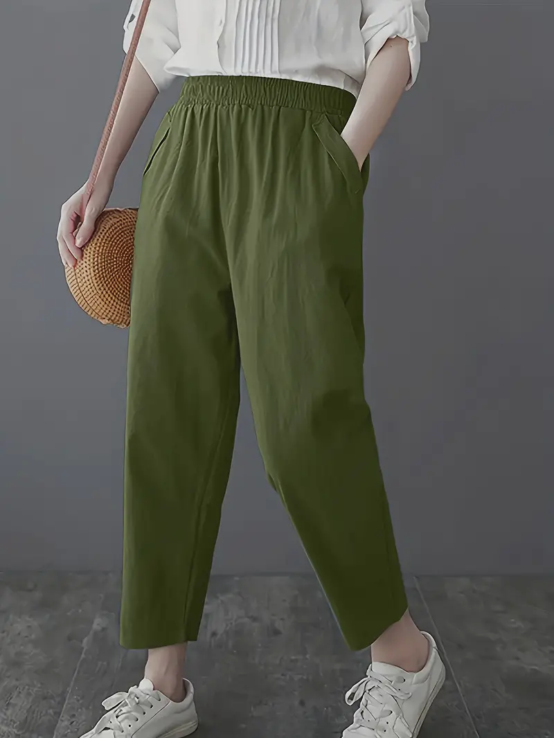 Casual Slant Pocket Cropped Pants (Buy2Take1FREE)