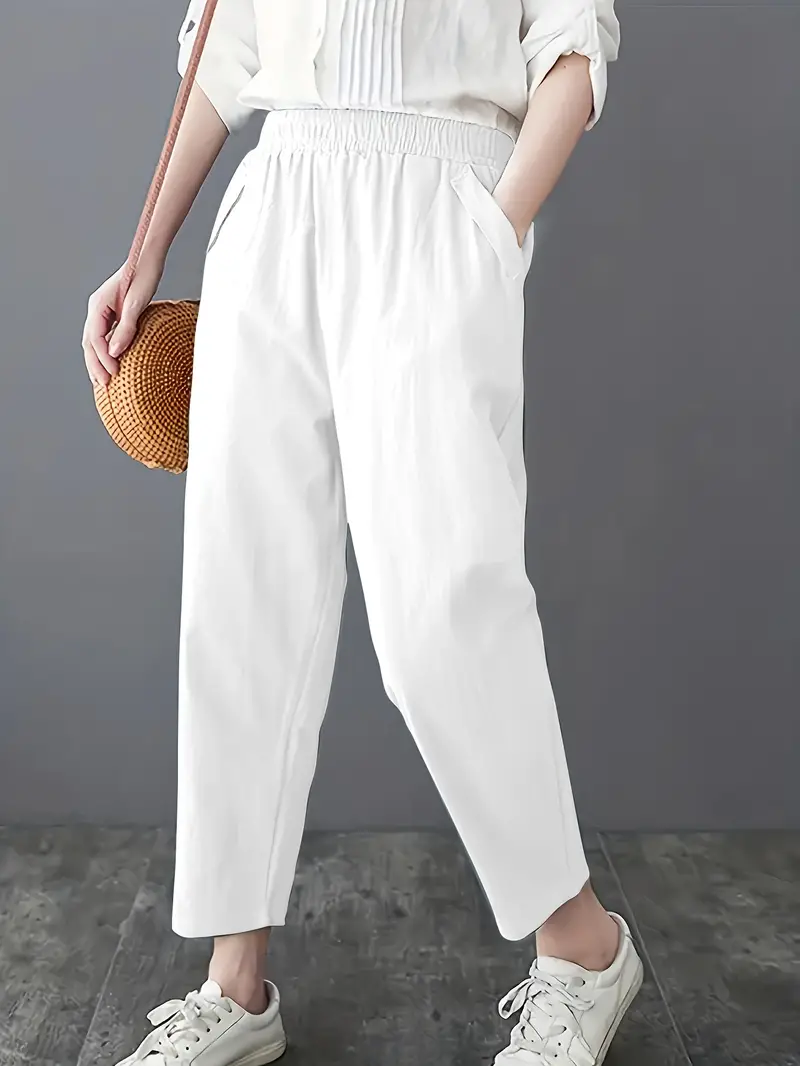 Casual Slant Pocket Cropped Pants (Buy2Take1FREE)