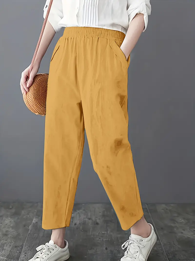 Casual Slant Pocket Cropped Pants (Buy2Take1FREE)
