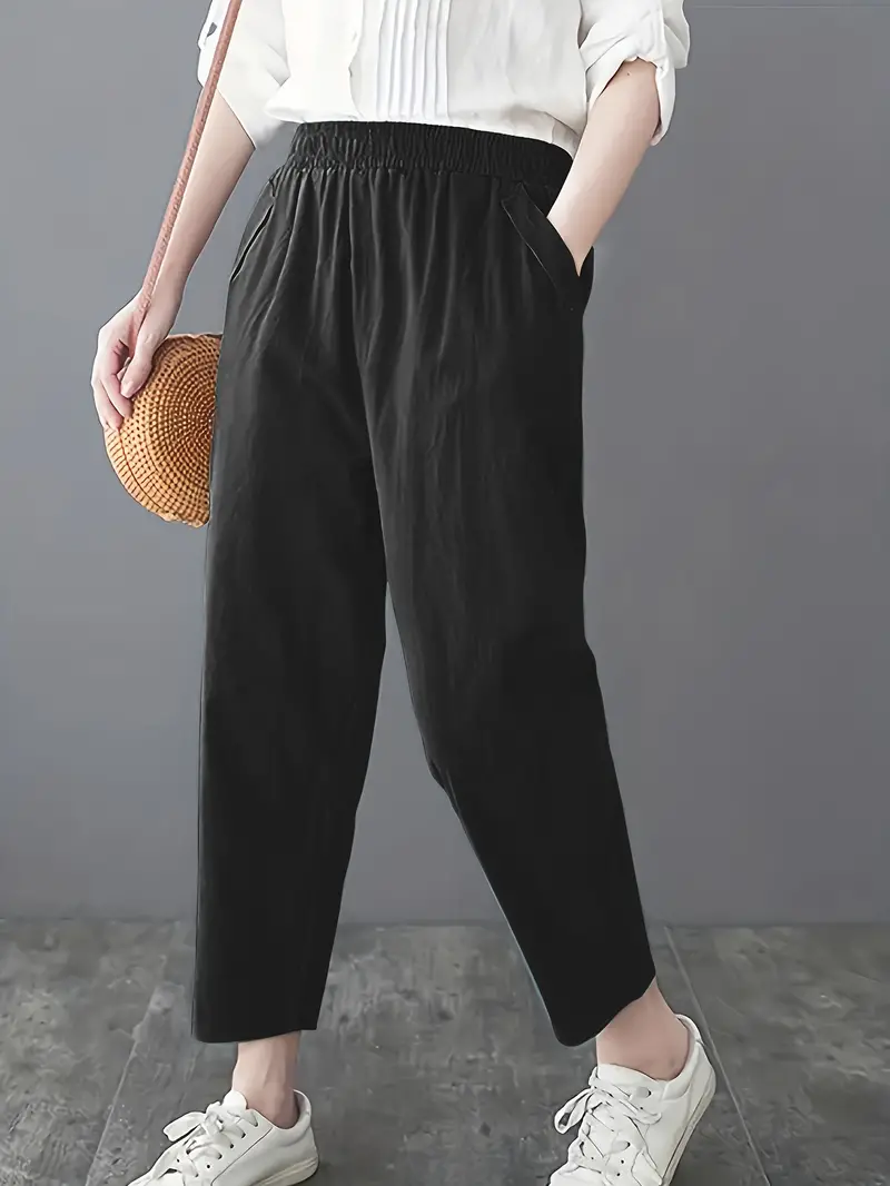 Casual Slant Pocket Cropped Pants (Buy2Take1FREE)