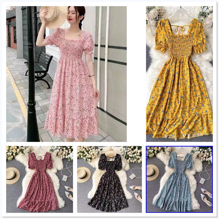 Buy1take2 Floral Smock Puff Sleeves Dress