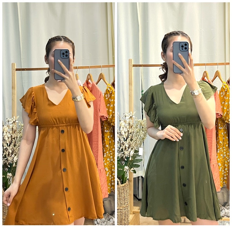 Buy1Take1 V-neck Ruffle Sleeve Dress