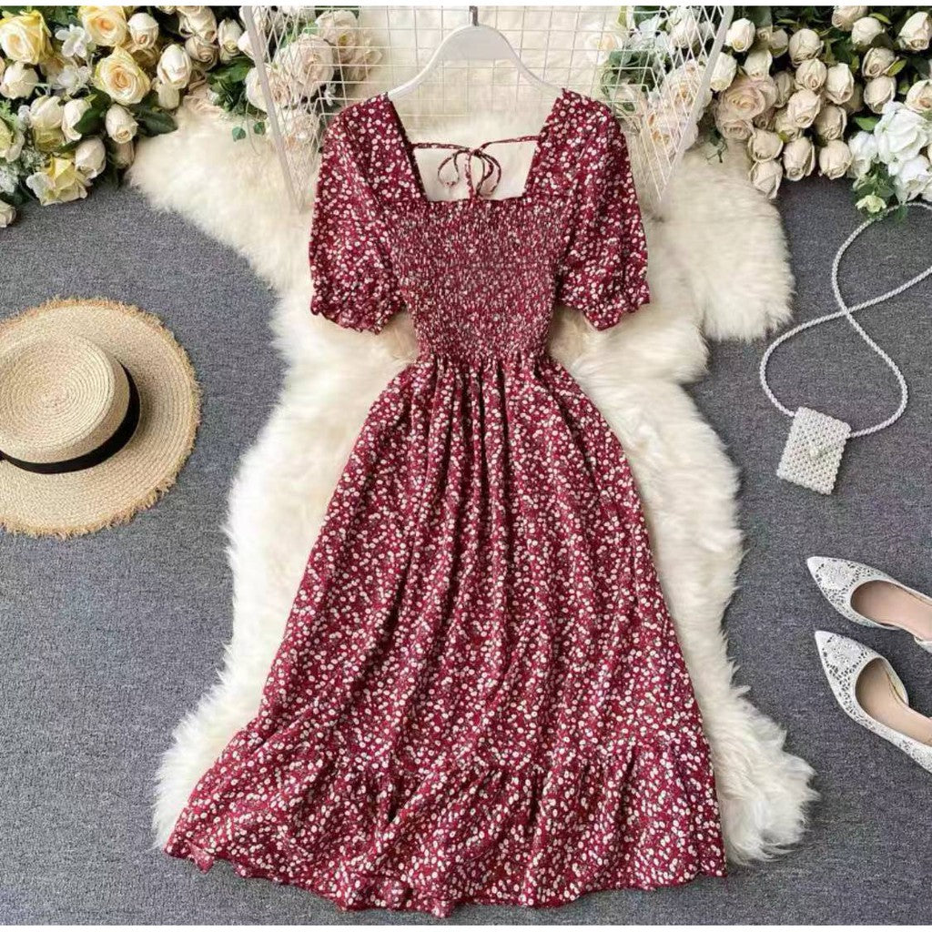 Buy1take2 Floral Smock Puff Sleeves Dress