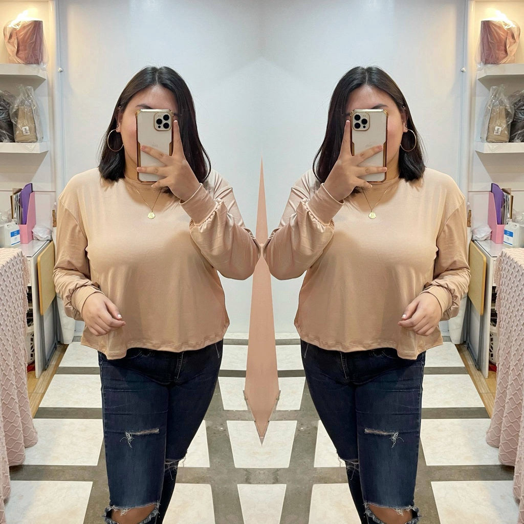 Buy1Take1 Brooklyn Longsleeve Semi Cropped Top