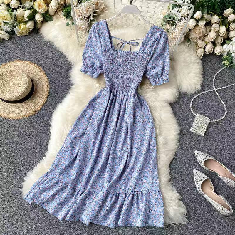 Buy1take2 Floral Smock Puff Sleeves Dress