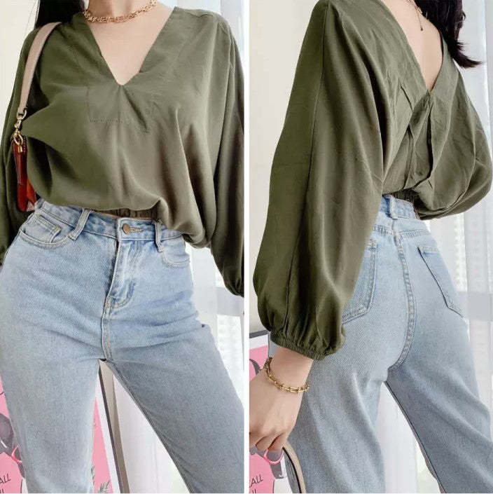 Buy1Take1 Korean Top Plain Blouse