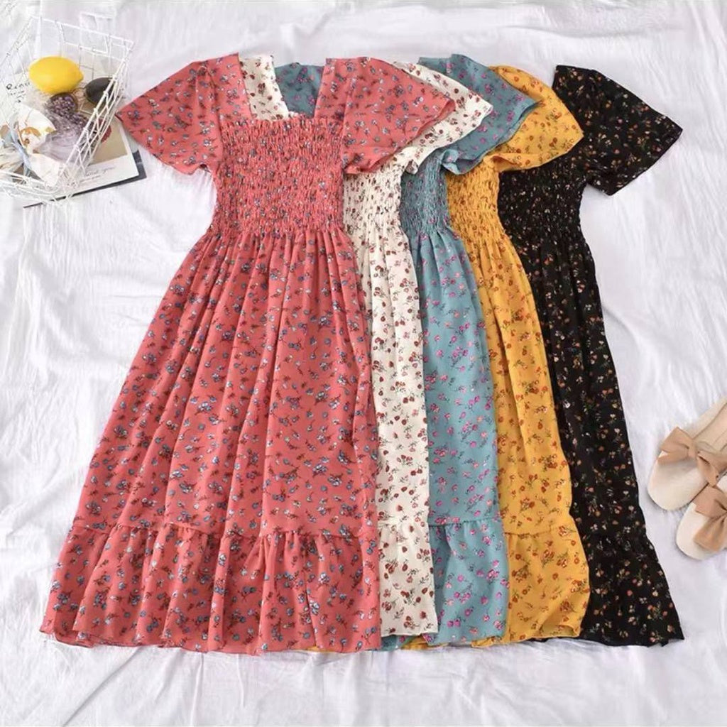 Buy1take2 Floral Smock Puff Sleeves Dress
