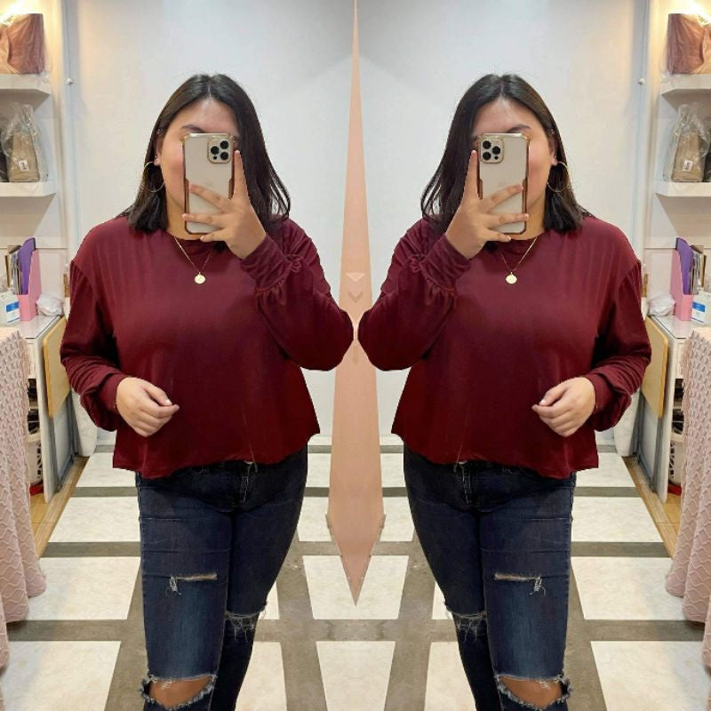 Buy1Take1 Brooklyn Longsleeve Semi Cropped Top