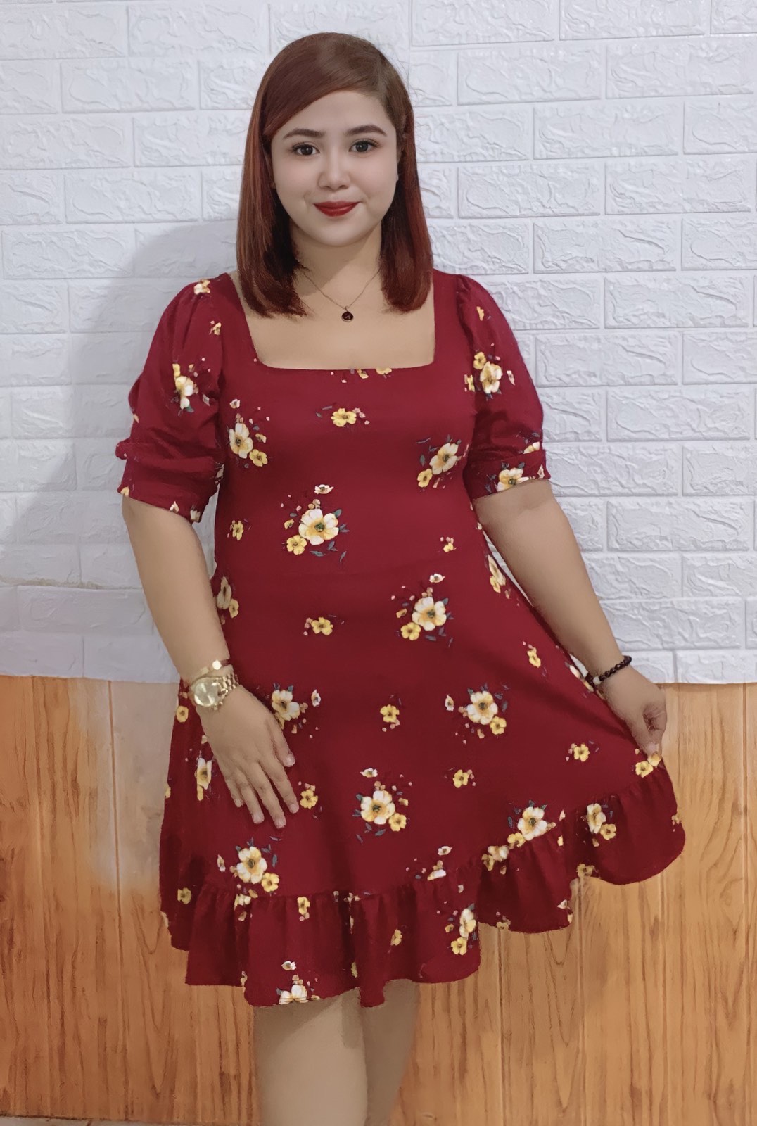 Buy1Take1 Plus Size Puff Sleeve Dress