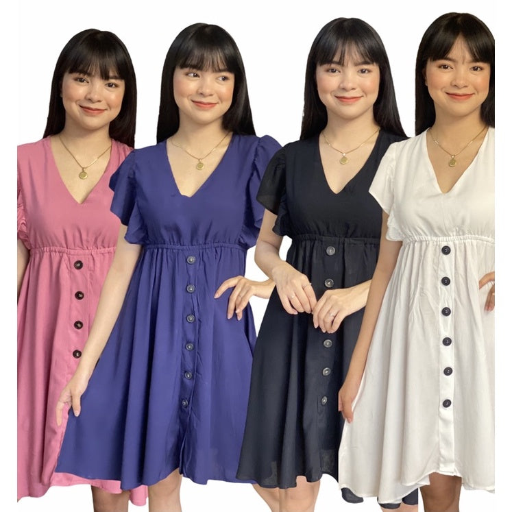 Buy1Take1 V-neck Ruffle Sleeve Dress