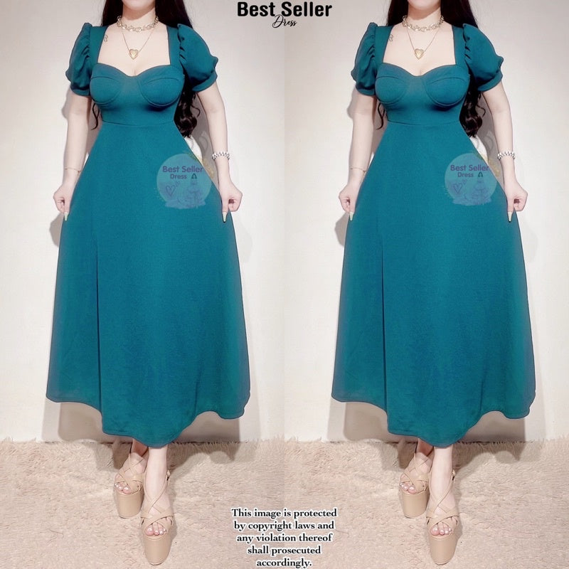 Buy1Take1 Korean Puff Sleeves Corset Dress