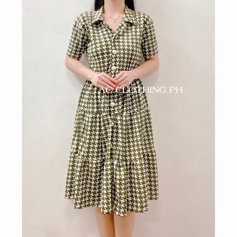 BHEA PRINTED POLO MIDI 3 LAYERED DRESS {Buy1Take1FREE}