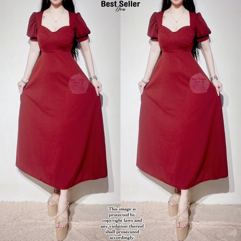Buy1Take1 Korean Puff Sleeves Corset Dress