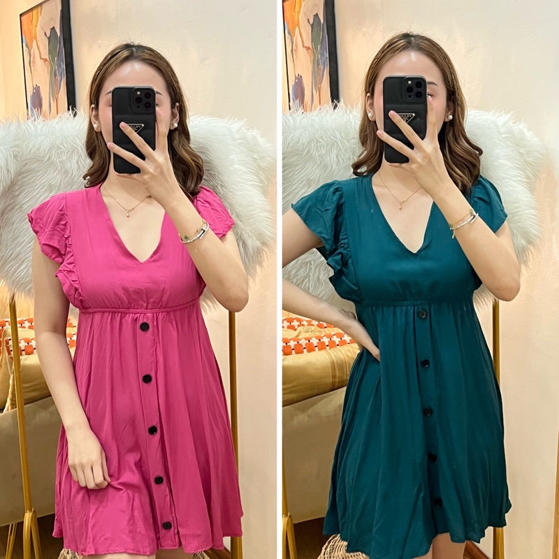 Buy1Take1 V-neck Ruffle Sleeve Dress