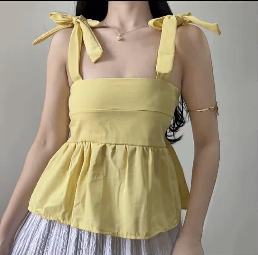 NIKKI SELF-TIE PEPLUM TOP (BUY 1 TAKE 1)