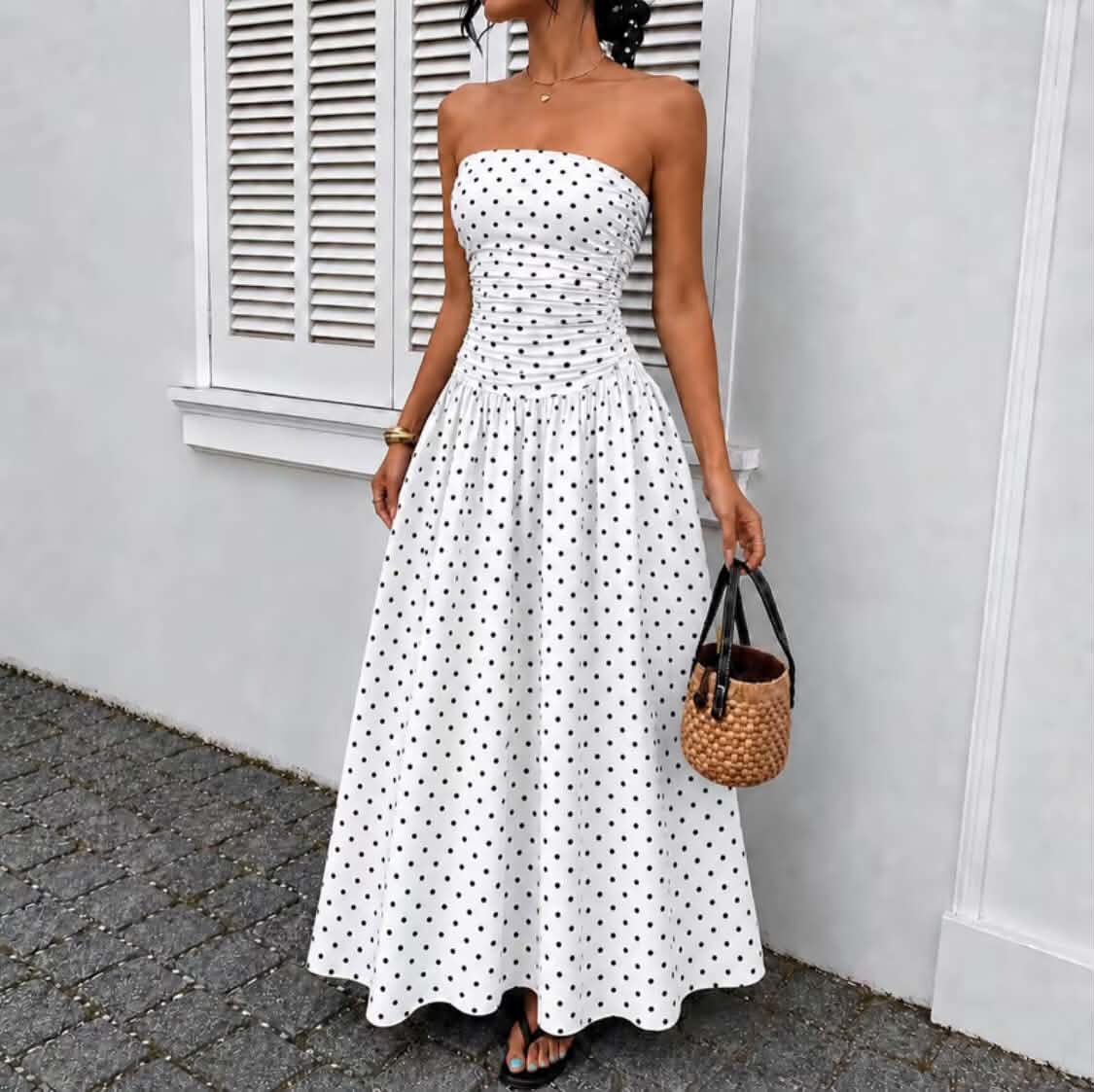 TUBE POLKA MAXI DRESS (BUY ONE TAKE ONE)
