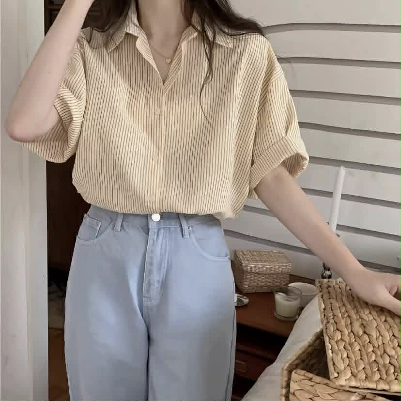 Aryan Shirt Short Sleeve Striped  (BUY 1 TAKE 1)