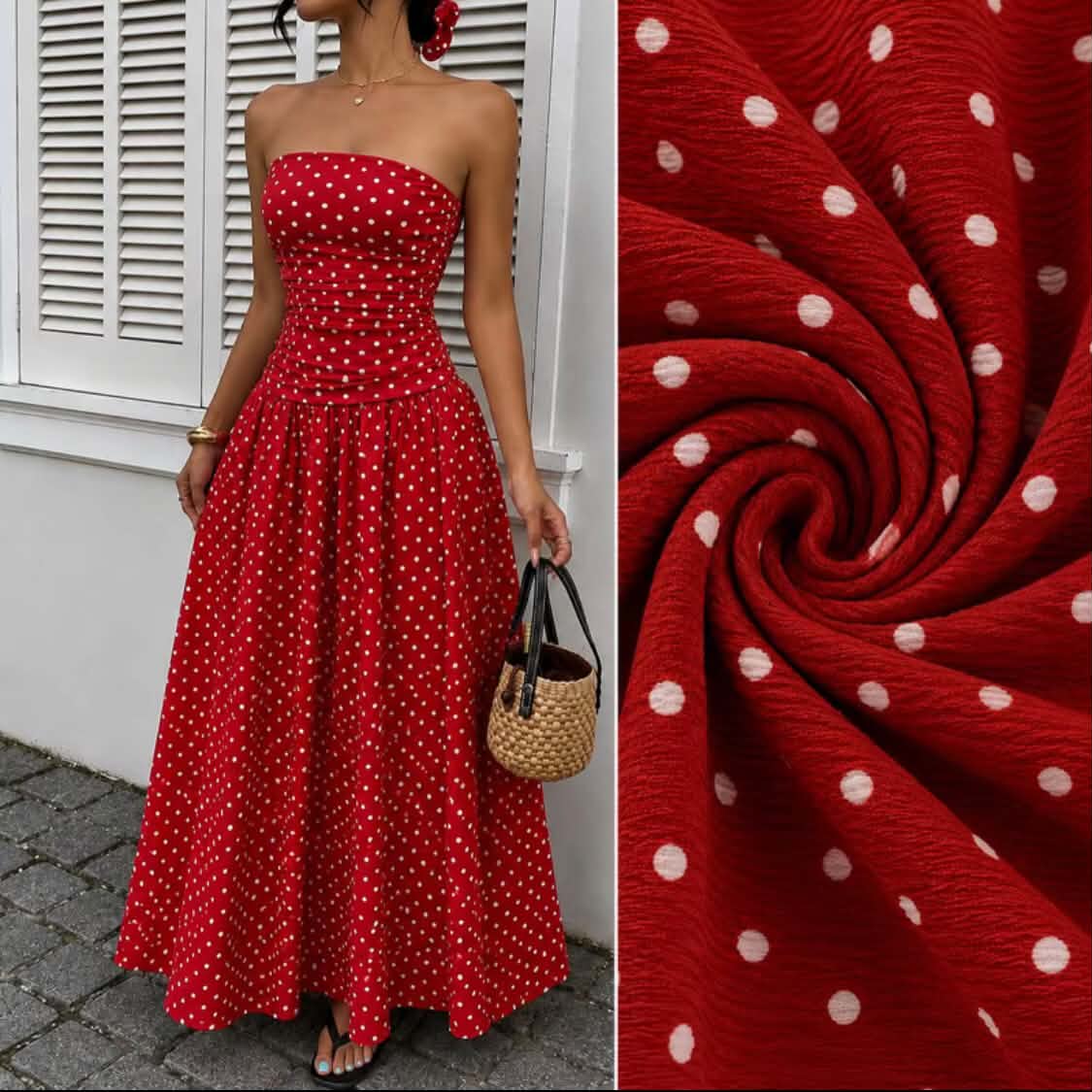 TUBE POLKA MAXI DRESS (BUY ONE TAKE ONE)