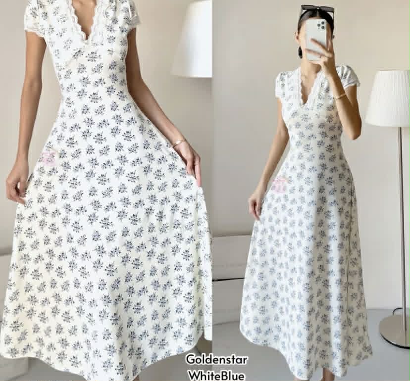 Stelar V-neck Lace Maxi Dress  (BUY 1 TAKE 1)