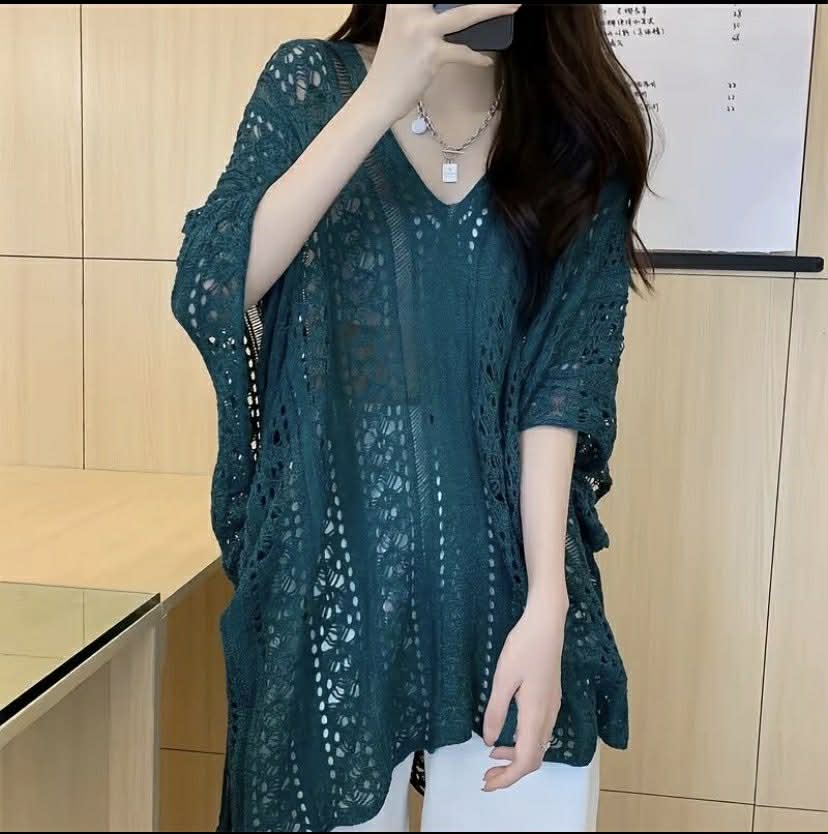 MISSY Cover Up V-neck & Side Drawstring Crochet (BUY 1 TAKE 1)