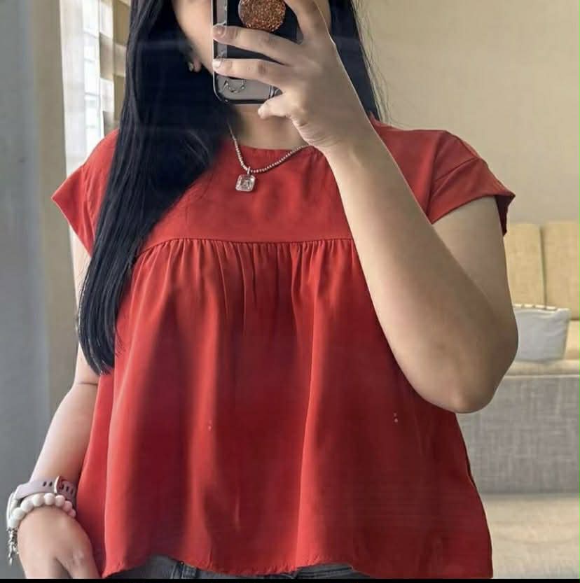 LARA LINEN RUFFLE SEMI CROPTOP (BUY 1 TAKE 1)