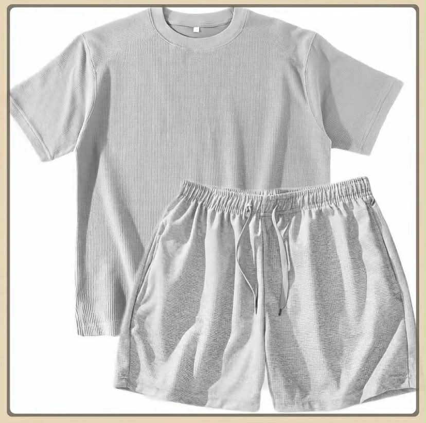 UNISEX Waffle T-shirt and Shorts Combo (BUY 1 TAKE 1)