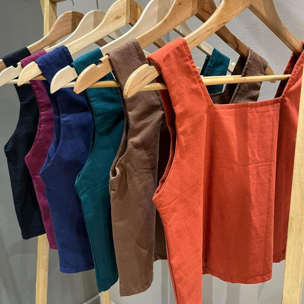 ANGELA PLAIN LINEN TOPS  (BUY 2 TAKE 1 FREE)