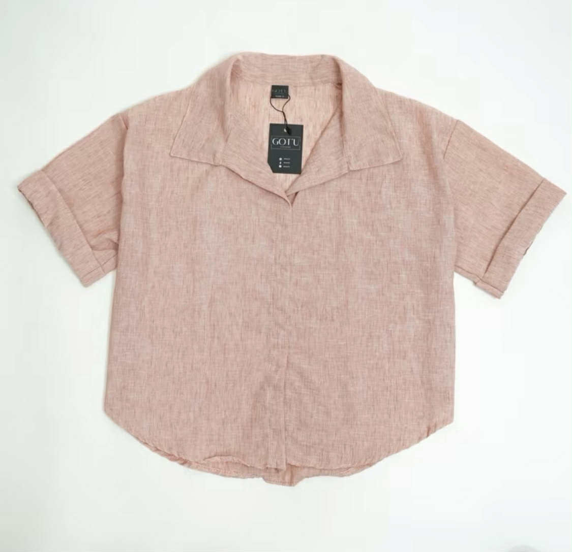 MAXIE PREMIUM LINEN POLO TOP (BUY 2 TAKE 1)