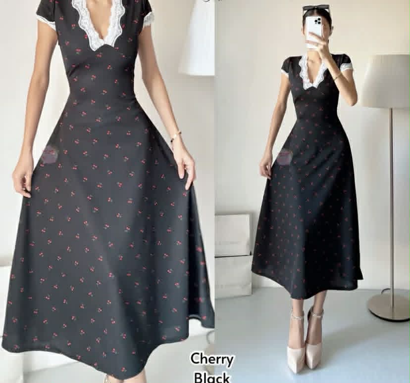 Stelar V-neck Lace Maxi Dress  (BUY 1 TAKE 1)