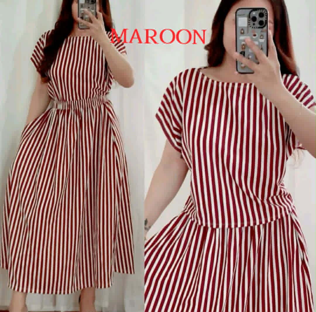 VALERIE STRIPE TOP AND MAXI SKIRT ( BUY 1 TAKE 1 )