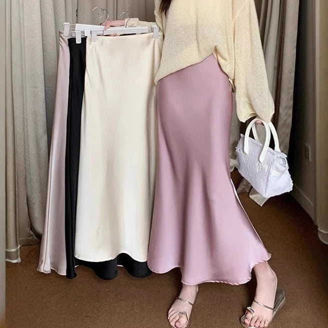 KOREAN CASUAL SATIN SKIRT BUY 1 TAKE 1