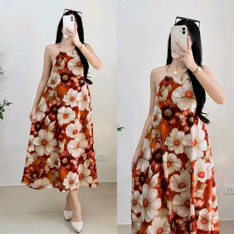 Almira Back Tie Long Dress