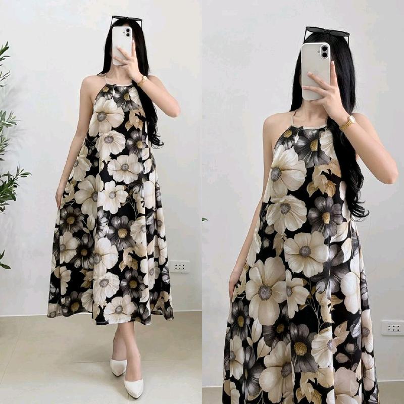 Almira Back Tie Long Dress