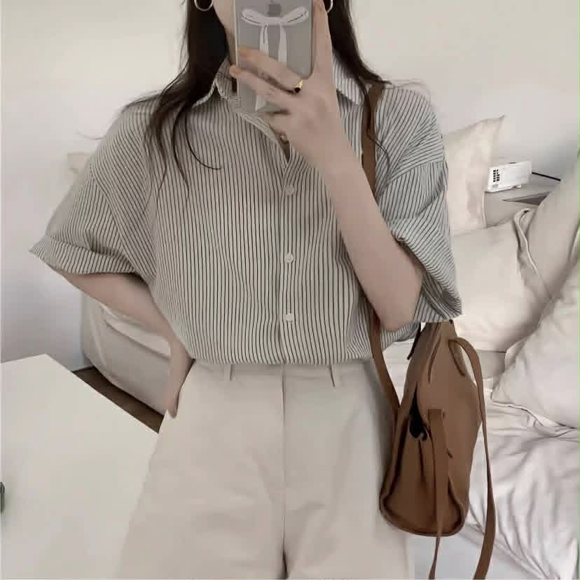 Aryan Shirt Short Sleeve Striped  (BUY 1 TAKE 1)
