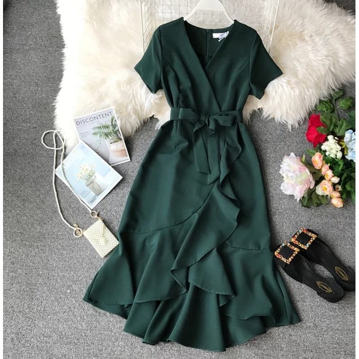 Casual Ruffle V Neck Mariel Dress [BUY1TAKE1FREE]