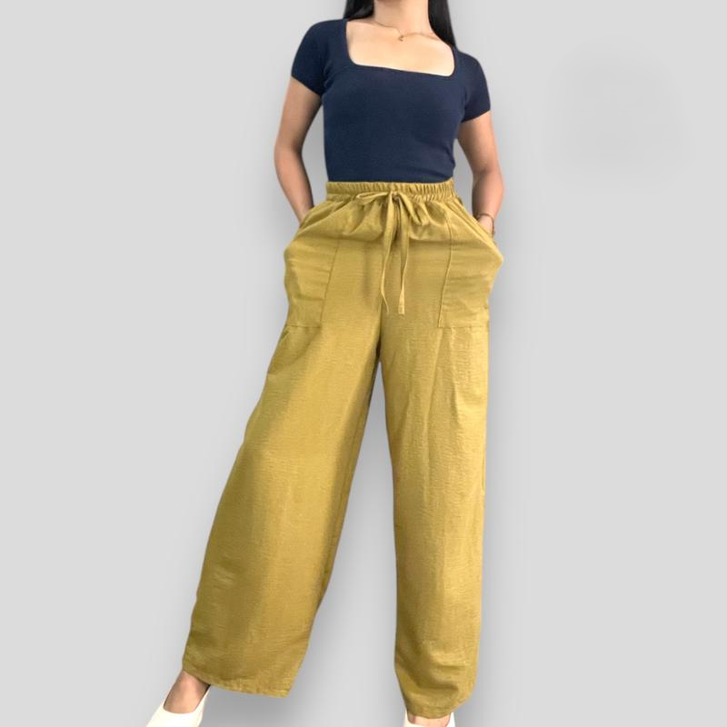 Wynona Crumpled Linen Pocket Pants BUY 2 TAKE 1 FREE