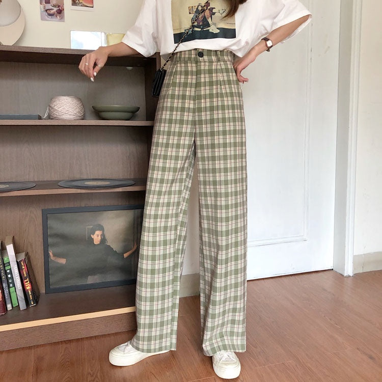 Plaid Loose Casual Trousers [Buy1Take1FREE]