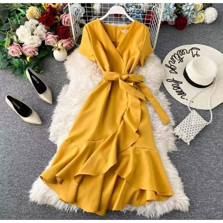 Casual Ruffle V Neck Mariel Dress [BUY1TAKE1FREE]